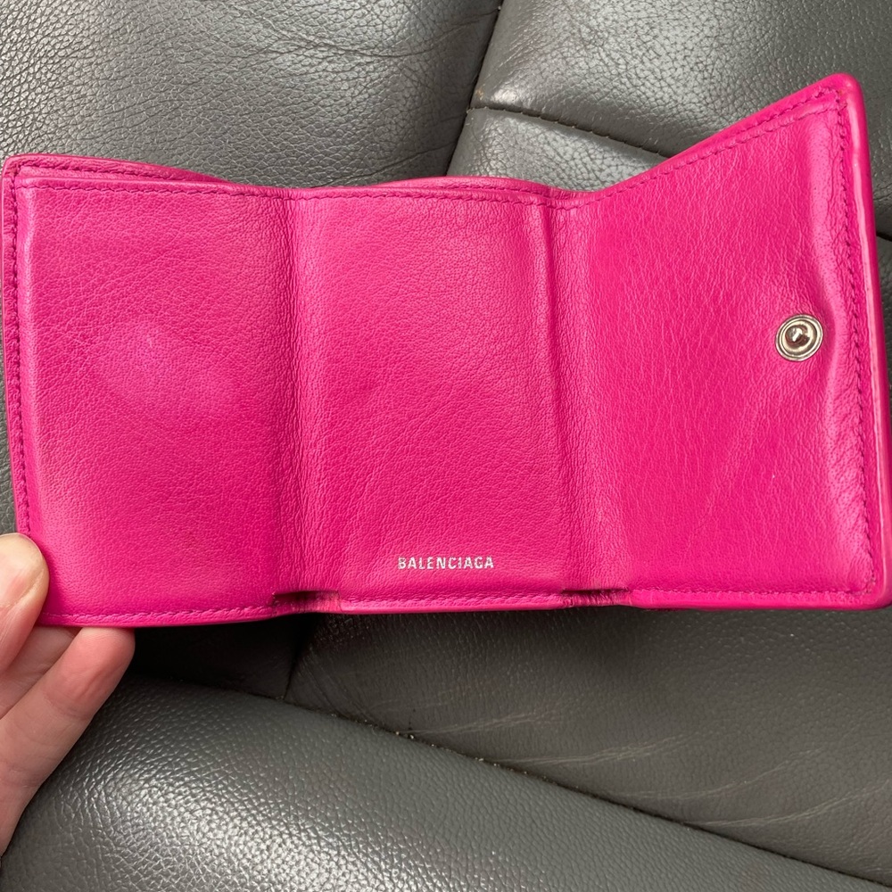 BALENCIAGA Luxury Bi-fold Leather Wallet Cardholder